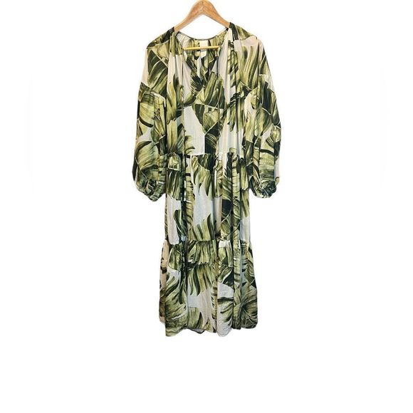 H&M Dresses & Skirts - NWOT H&M Palm Leaf Print Long Cotton Loose Fit Casual Dress S